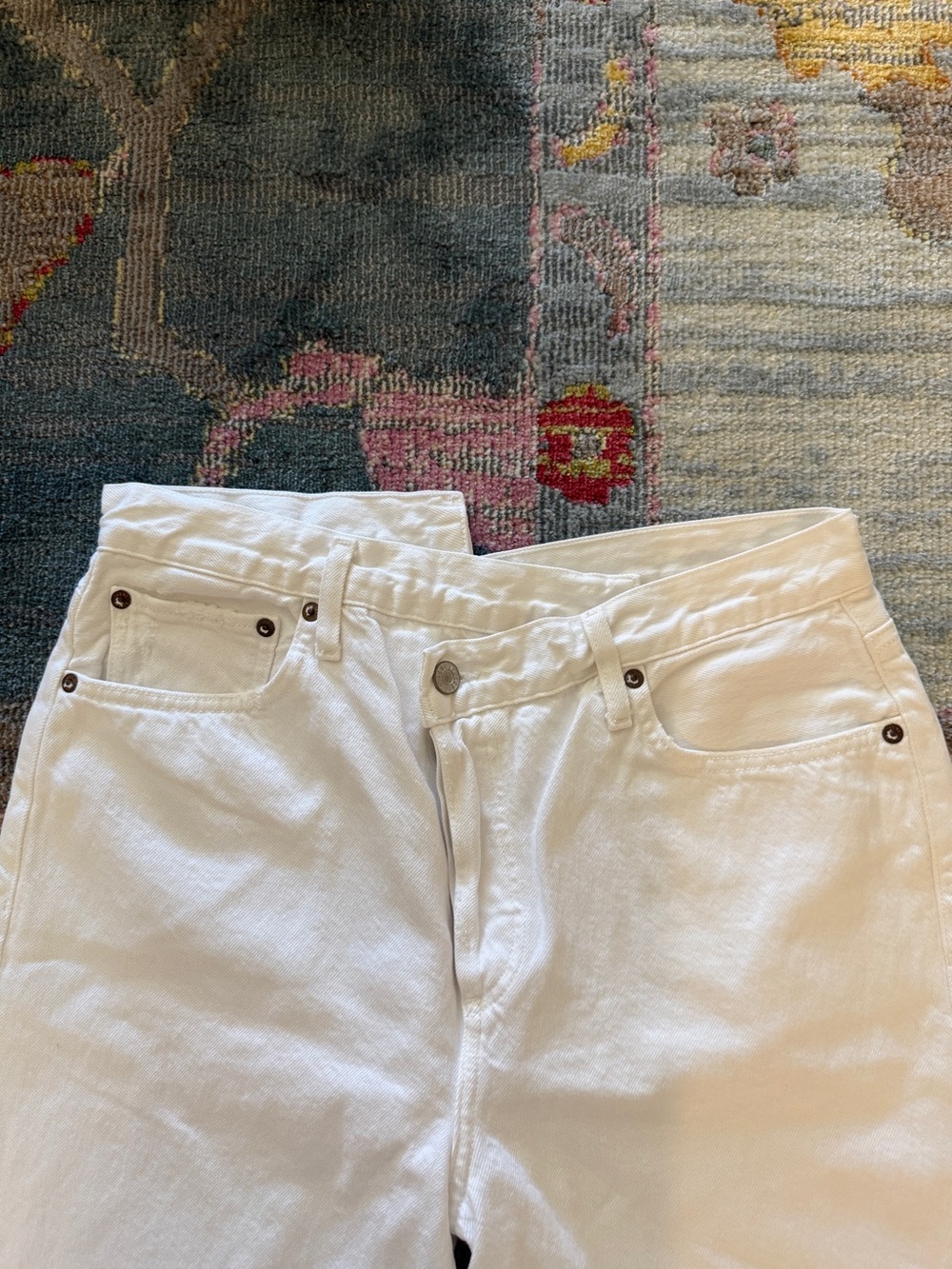 AGOLDE Criss Cross White High-Rise Straight Jeans - Picture 5 of 8